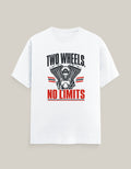 Two Wheels, No Limits — White — Front