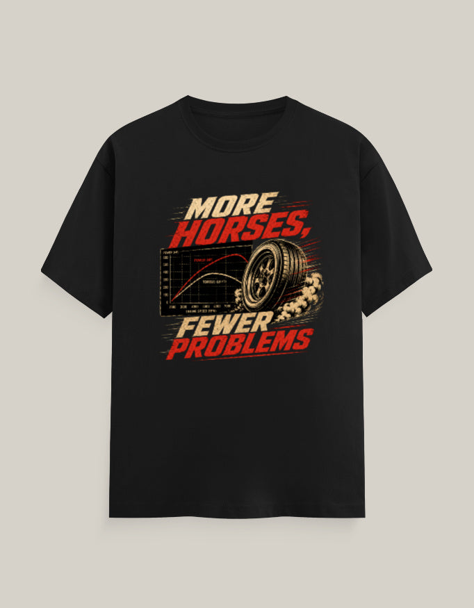 More Horses, Fewer Problems — Black — Front