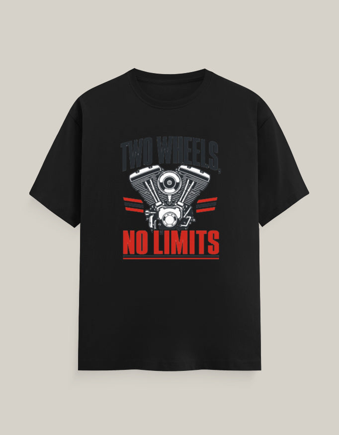 Two Wheels, No Limits — Black — Front