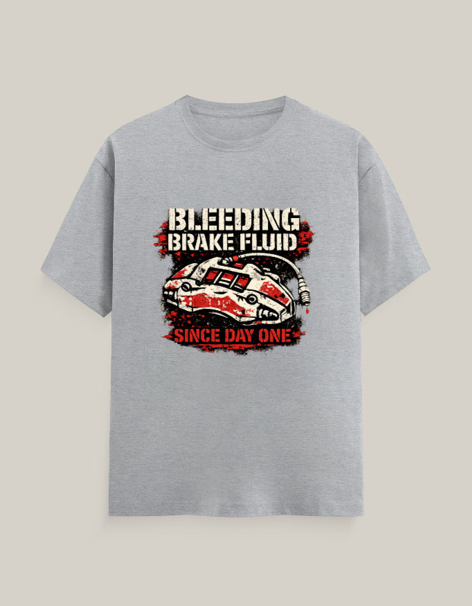Bleeding Brake Fluid Since Day One — Grey Melange — Front