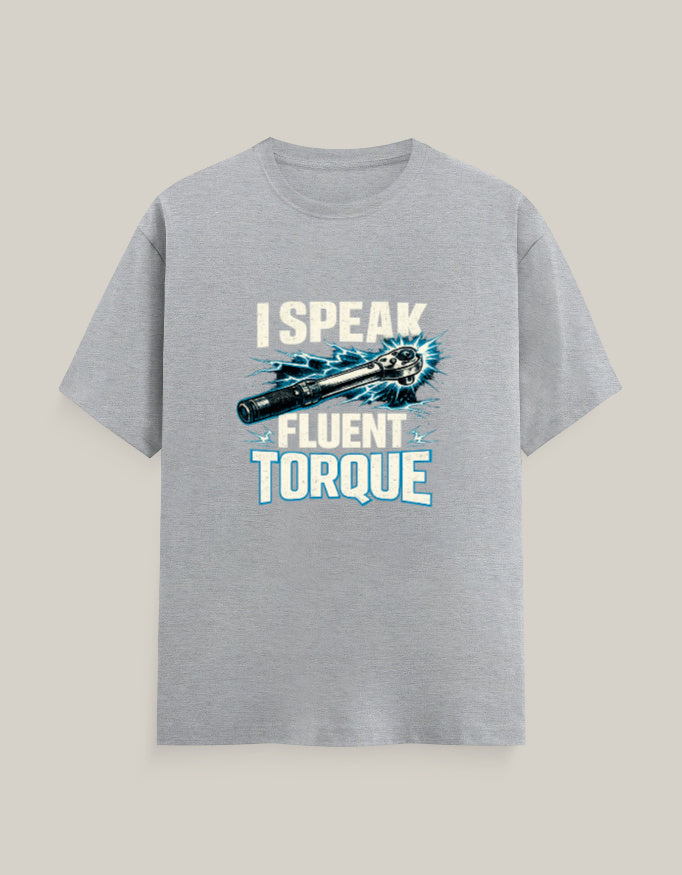 I Speak Fluent Torque — Grey Melange — Front