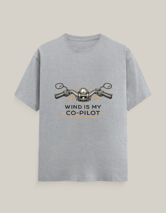 Wind Is My Co-Pilot — Grey Melange — Front