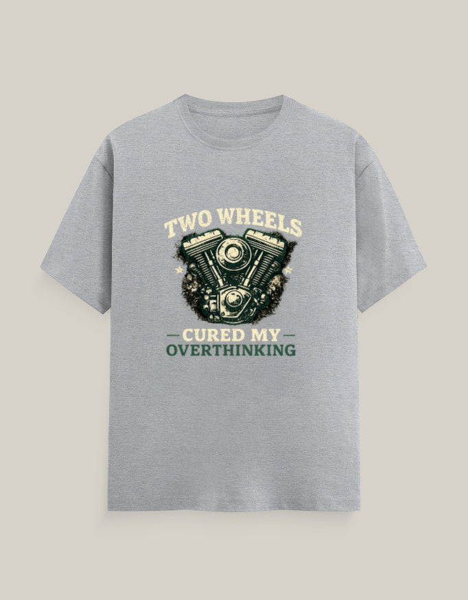Two Wheels Cured My Overthinking — Grey Melange — Front