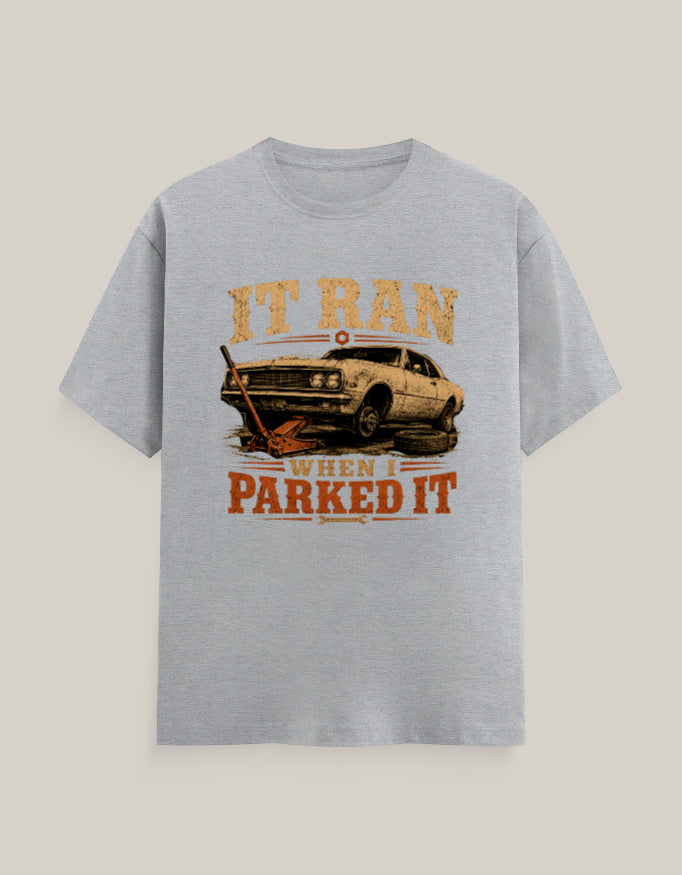 It Ran When I Parked It — Grey Melange — Front