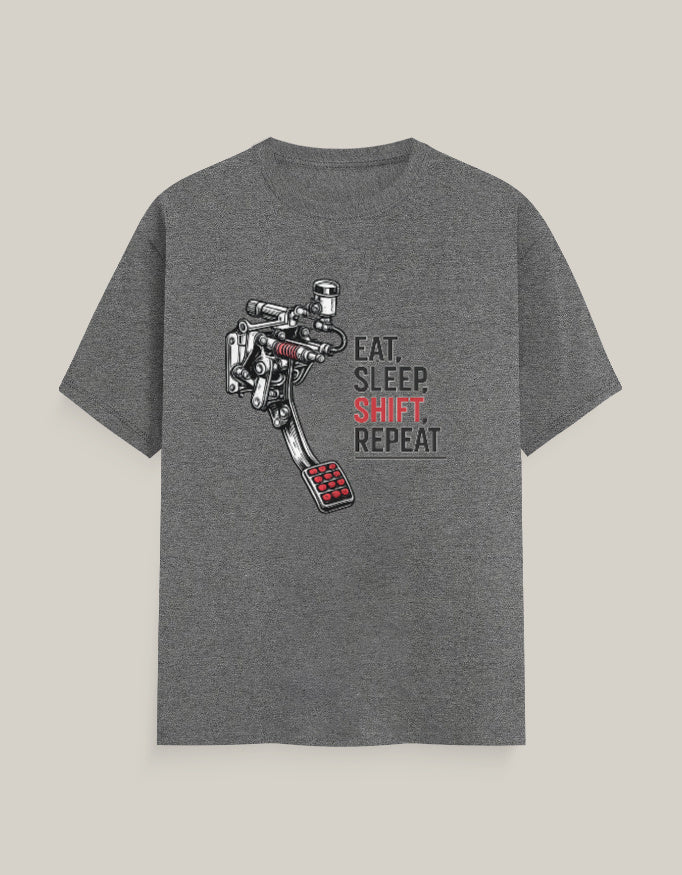 Eat, Sleep, Shift, Repeat — Charcoal Melange — Front