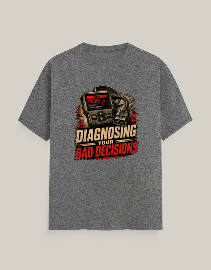 Diagnosing Your Bad Decisions — Charcoal Melange — Front