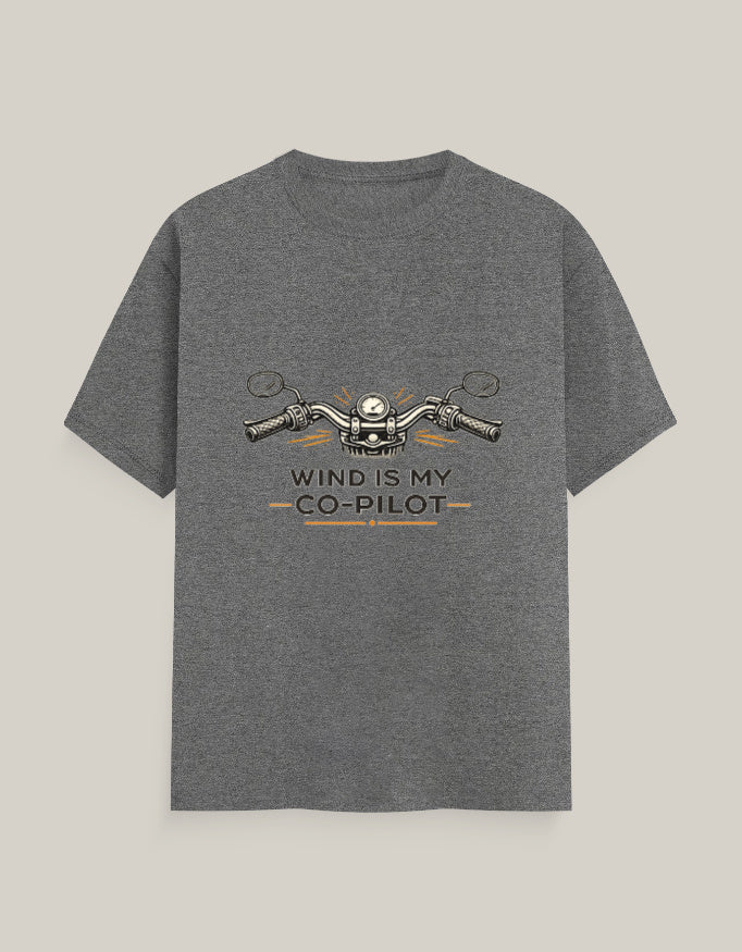 Wind Is My Co-Pilot — Charcoal Melange — Front